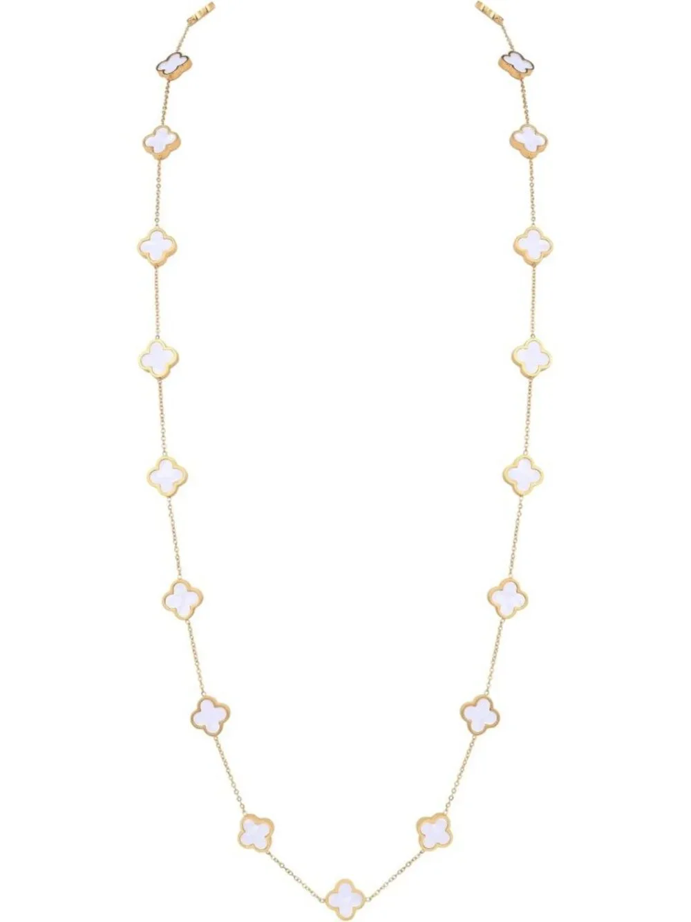 18k Gold Plated Clover Necklace for Women - Adjustable Four-Leaf Charm Jewelry